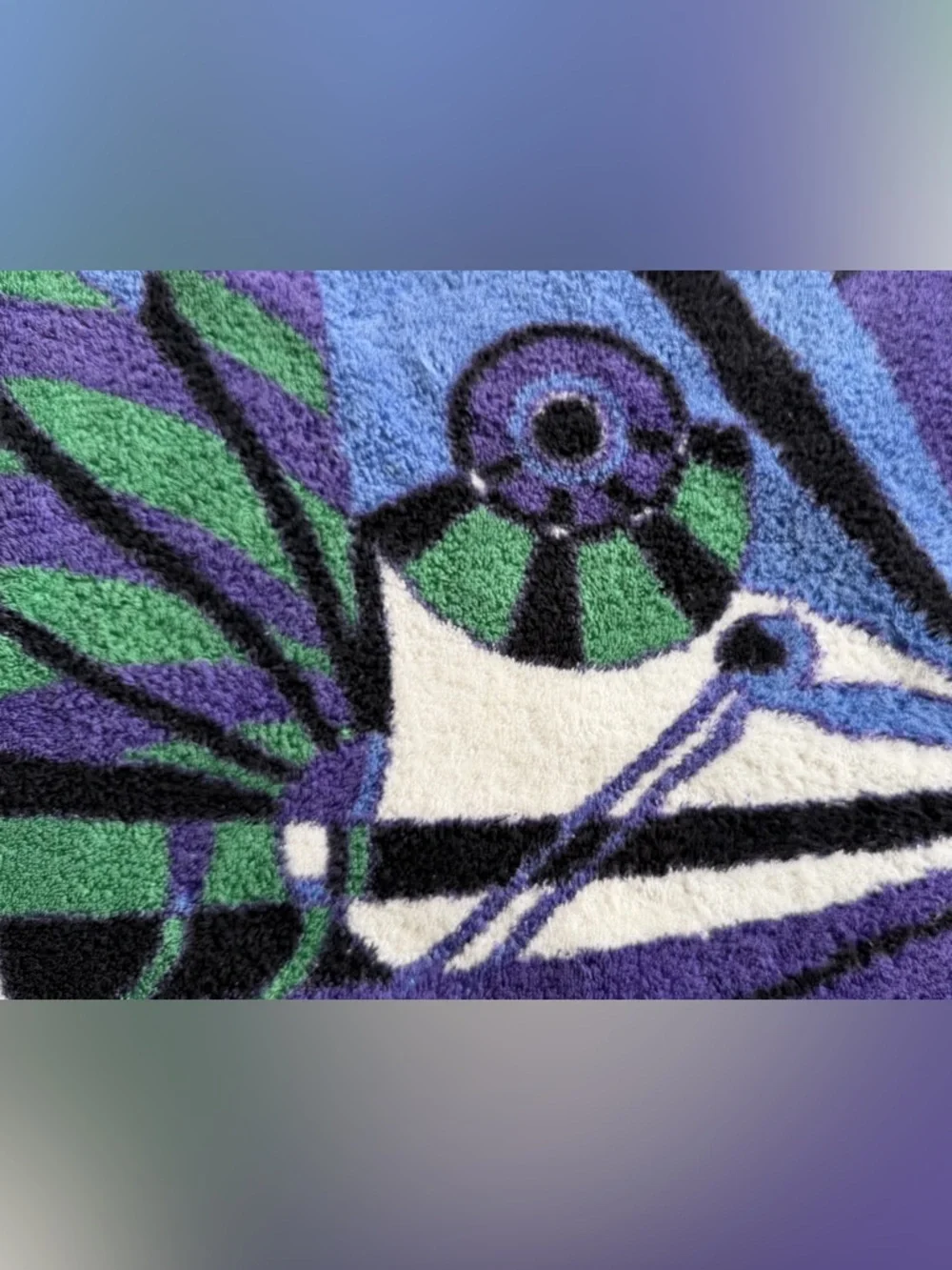 Hermes Purple and White Fish Beach Towel